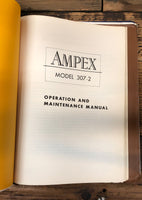 Ampex Model 307-2 Reel to Reel  Service Manual *Original*