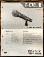 Sony F-K70L -K70H Microphone  Service Manual *Original*