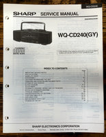 Sharp WQ-CD240 Stereo  Service Manual *Original*