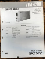 Sony VTM-4200 TV Tuner  Service Manual *Original*