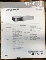 Sony VTX-1100R TV Tuner  Service Manual *Original*