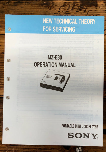 Sony MZ-E30 Mini Disc Player  User / Operation Manual *Original*