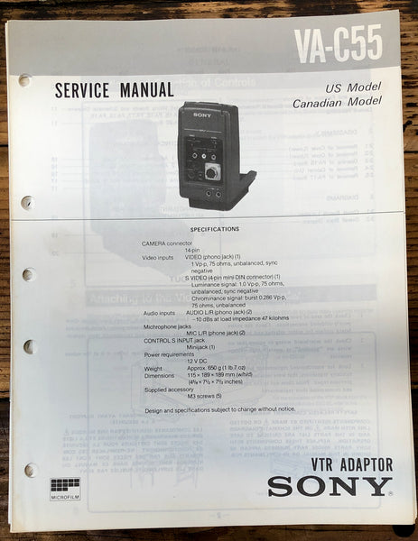 Sony VA-C55 VTR   Service Manual *Original*