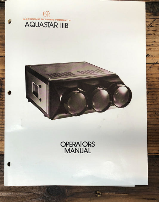 Aquastar Model IIIB 3B Projector  Owners / User Manual *Original*