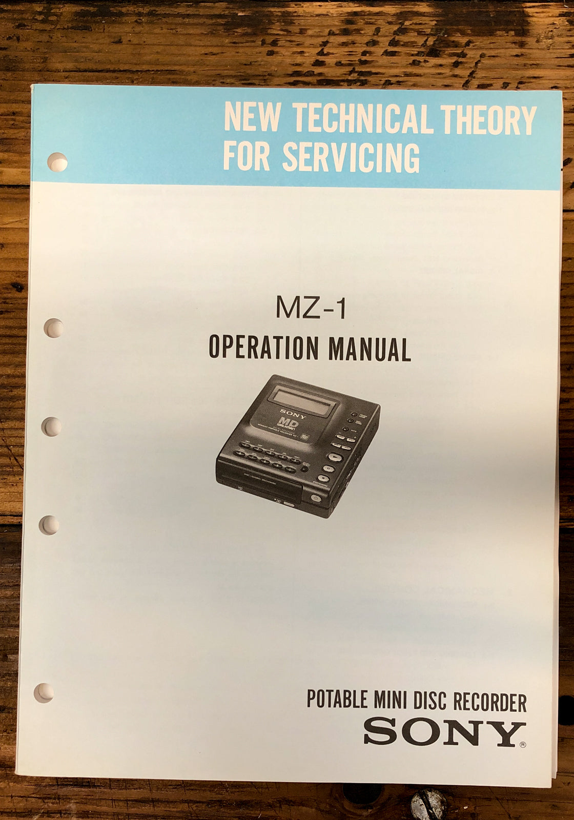Sony MZ-1 Mini Disc Player  User / Operation Manual *Original*