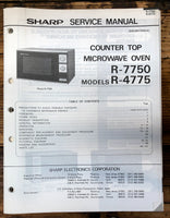 Sharp R-7750 R-4775 Microwave  Service Manual *Original*