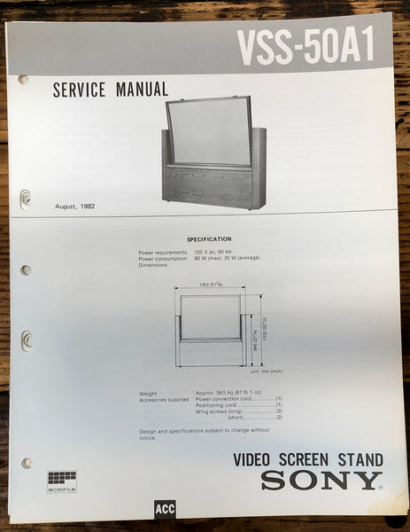 Sony VSS-50A1 Stand  Service Manual *Original*