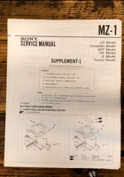 Sony MZ-1 Mini Disc Player Supp. Service Manual *Original*