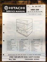 Hitachi HRD-200 Stereo  Service Manual *Original*