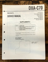 Sony HCD-C70 Stereo Supp. Service Manual *Original*