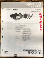 Sony NP-4000 Battery  Service Manual *Original*