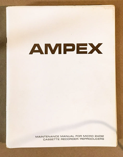 Ampex Micro 24 Micro 32 Cassette Player Service Manual *Original* #1