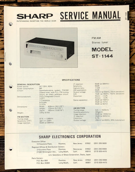 Sharp ST-1144 Tuner Service Manual *Original*