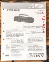 Sony CFS-W304 Radio / Boombox  Service Manual *Original*