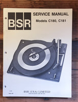 Kenwood C-180 C180 C181 Record Player / Turntable Service Manual *Original*