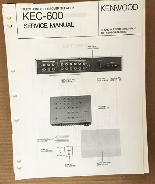 Kenwood KEC-600 Crossover Service Manual *Original*