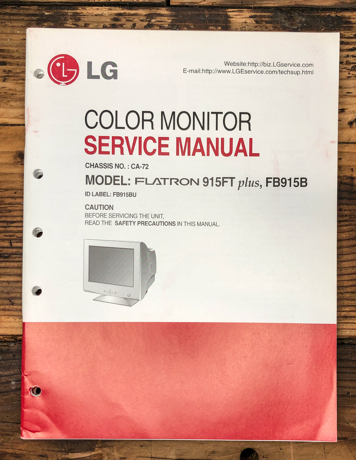 LG Flatron 915FT PLUS FB915B Monitor  Service Manual *Original*