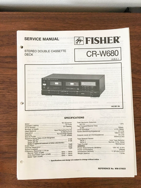 Fisher CR-W680 Cassette Service Manual *Original*