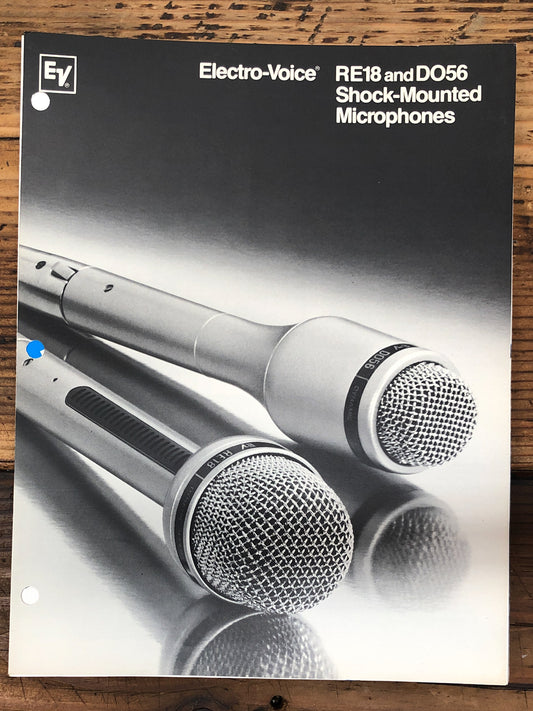 EV Electrovoice RE18 DO56 Microphones 3 pg Foldout Dealer Brochure *Orig*