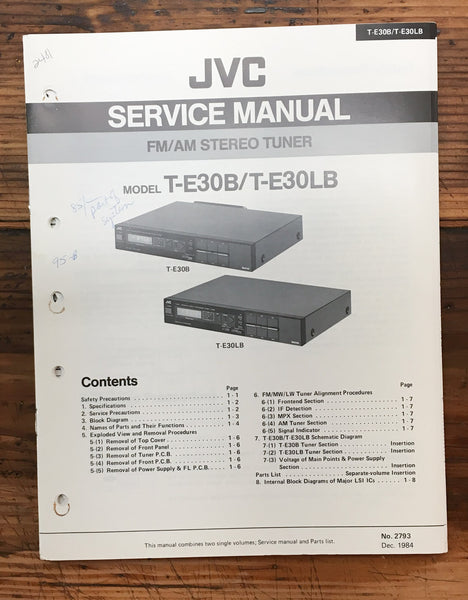 JVC T-E30B -E30LB Tuner  Service Manual *Original*