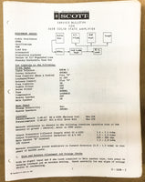 H.H. Scott Model 260B  / 260-B Amplifier Service Bulletin *Original*