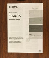 Onkyo TX-8255 Receiver Owners Manual *Original*