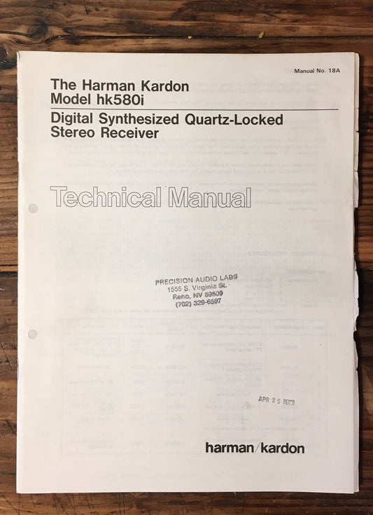 Harman Kardon HK580i HK-580i Receiver Service Manual *Original*