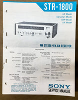 Sony STR-1800 Receiver Service Manual *Original*