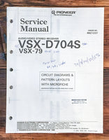 Pioneer VSX-D704S VSX-79 Receiver  Service Manual *Original*