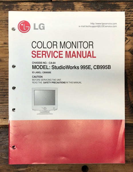 LG Studioworks 995E CB995B Monitor  Service Manual *Original*