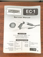 Superscope / Marantz EC-1 Microphone Service Manual *Original*