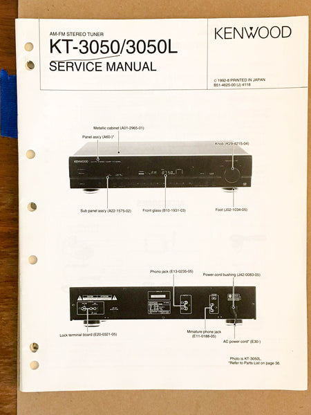 Kenwood KT-3050 KT-3050L Tuner  Service Manual *Original*