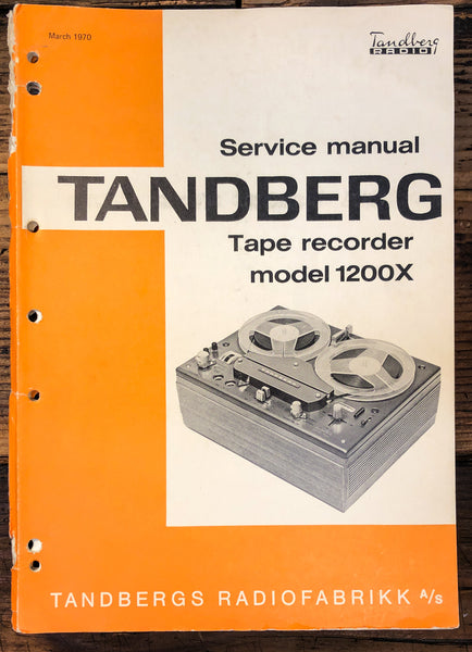 Tandberg 1200X Tape Recorder  Service Manual *Original*