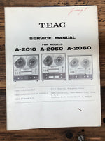 Teac A-2010 A-205 A-2060 Reel to Reel  Service Manual *Original*