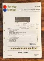 Marantz SR-82 Receiver  Service Manual *Original*