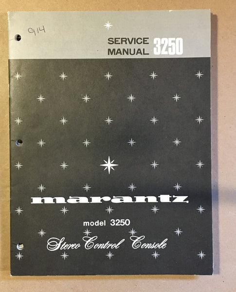 Marantz Model 3250 Preamp / Preamplifier Service Manual *Original*