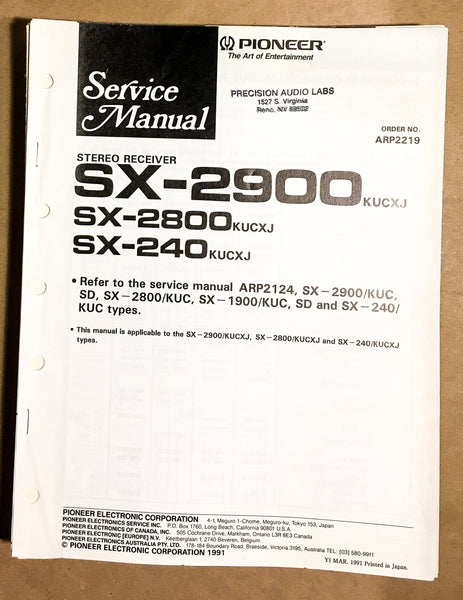 Pioneer SX-2900 SX-2800 SX-240 Receiver Service Manual *Original*