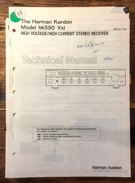Harman Kardon HK550Vxi 550 Vxi  Service Manual *Original*