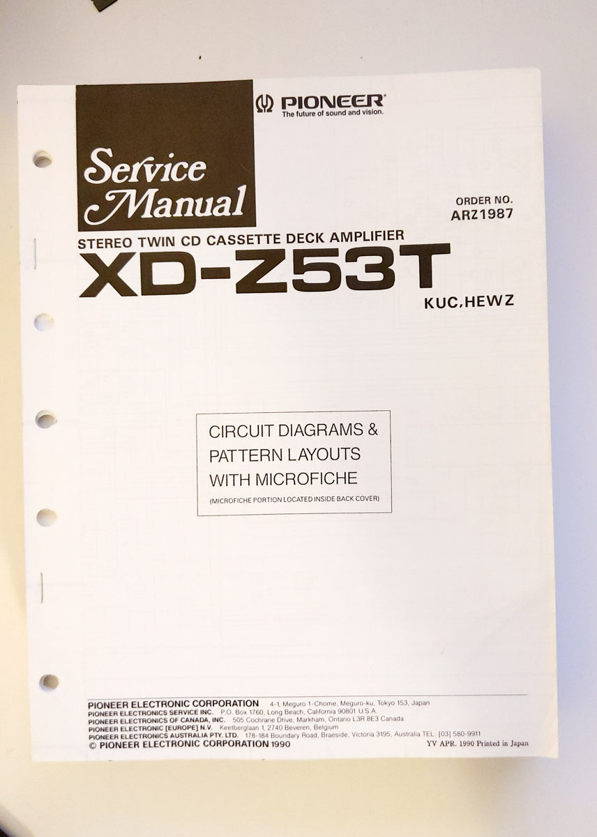 Pioneer XD-Z53T Stereo System Service Manual *Original*