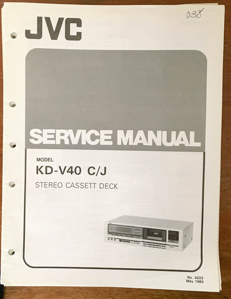 JVC KD-V40 Cassette Deck  Service Manual *Original* #2