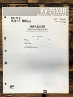 Sony KV-25XBR TV Supp Service Manual *Original*