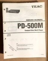TEAC PD-500M CD Player Service Manual *Original*