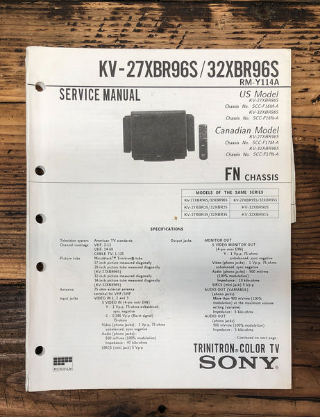 Sony KV-27XBR96S KV-32XBR96S TV  Service Manual *Original*