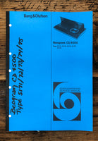 B&O Bang Olufsen CD 4500 CD Player  Service Manual *Original*