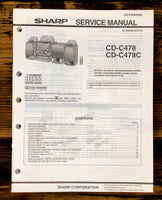 Sharp CD-C478 -C478C Stereo Service Manual *Original*