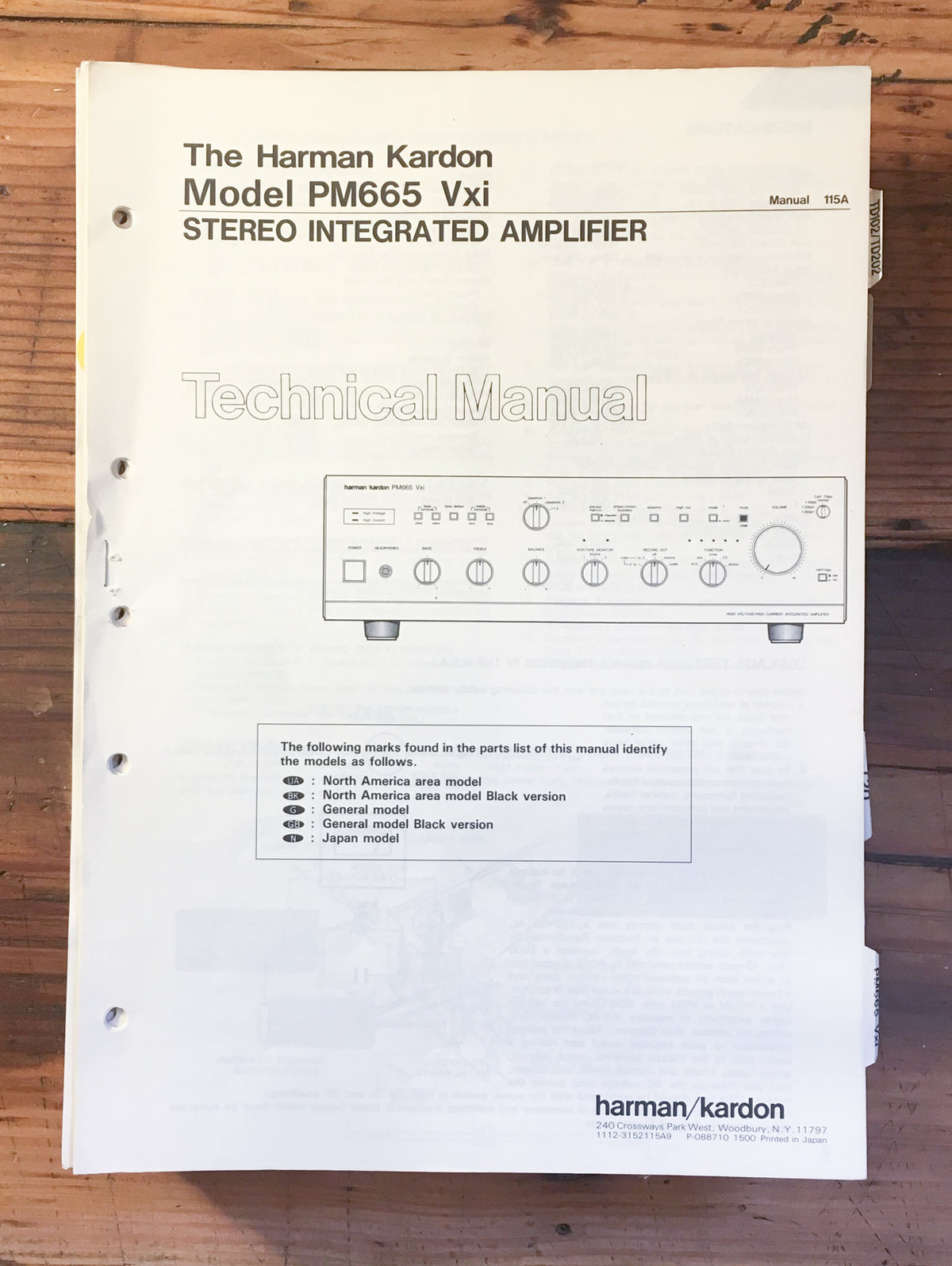 Harman Kardon HK PM665 Vxi PM-665Vxi Integrated Amplifier Service Manual *Orig*