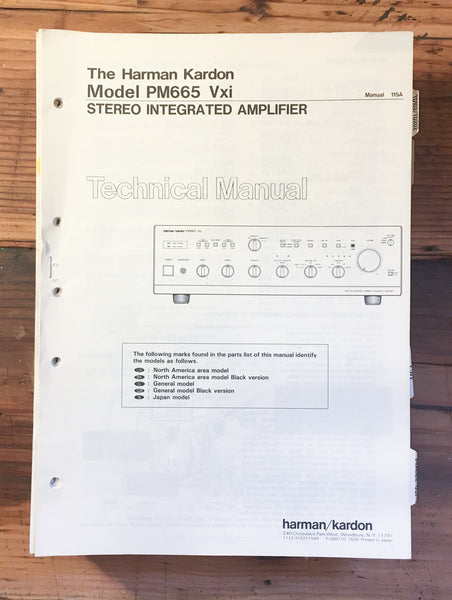 Harman Kardon HK PM665 Vxi PM-665Vxi Integrated Amplifier Service Manual *Orig*
