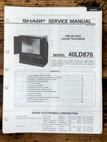 Sharp 40LD876 TV / Television Service Manual *Original*