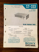 Sony ST-333 TUNER Service Manual *Original*