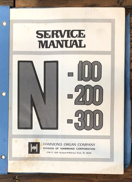Hammond Organ N-100 N-200 N-300 Organ Service Manual *Original*